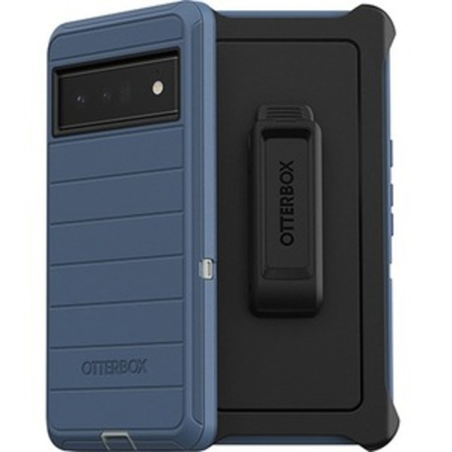 OTTER PRODUCTS LLC 77-84078 OtterBox Defender Series Pro Rugged Carrying Case (Holster) Google Pixel 6 Pro Smartphone - Fort Blue - Drop Resistant, Dirt Resistant, Dust Resistant, Lint Resistant, Scrape Resistant, Bacterial Resistant - Belt Clip