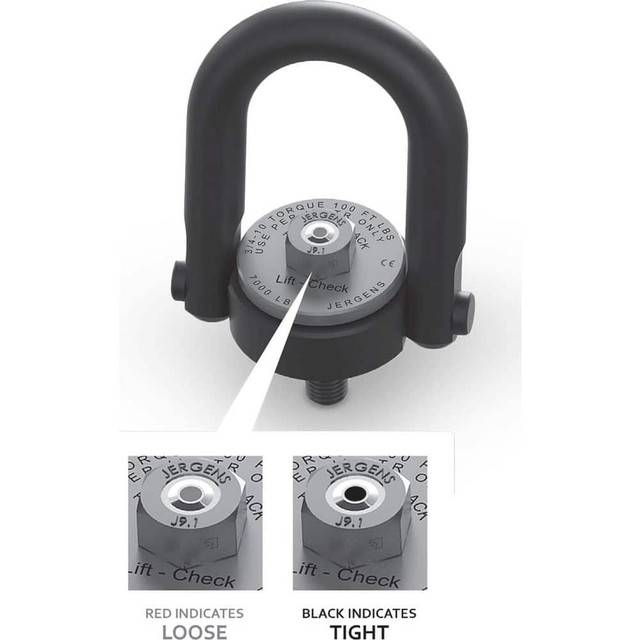 Jergens 23478LC Center Pull; Hoist Ring Type: Center Pull Hoist Ring ; Thread Size: M30 x 3.5 ; Material: Alloy Steel ; Torque: 590.000 ; Finish: Black Oxide ; Standards: ASME B30.26; Mil-STD-209K