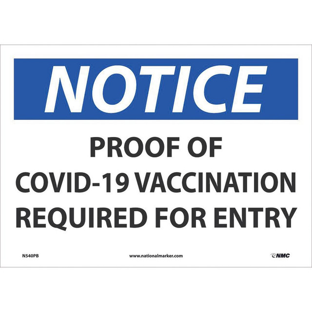 AccuformNMC Sign: Rectangle, "Show Proof of Vaccination" N540PB