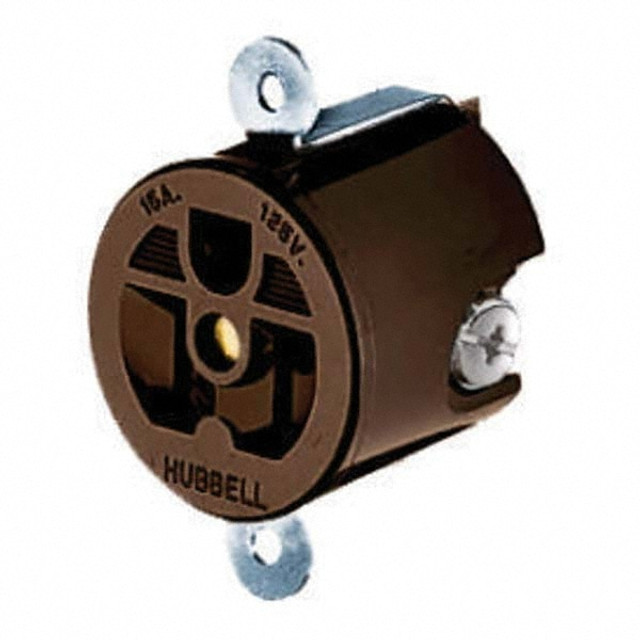 Hubbell Wiring Device-Kellems HBL5258 Straight Blade Single Receptacle: NEMA 5-15R, 15 Amps, Grounded