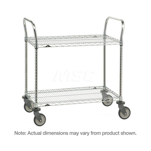 Metro 2SPN33PS Utility Cart: 39" OAH, 304 Stainless Steel, Silver