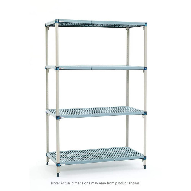 Metro MQ-214274G-S-4 Plastic Shelving; Shelving Type: Starter ; Shelf Style: Ventilated ; Shelf Type: Adjustable ; Shelf Capacity: 2000lb ; Overall Height: 74.1875in ; Overall Width: 42