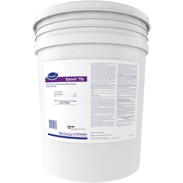 DIVERSEY 101104055 Oxivir TB Ready to Use Disinfectant Cleaner, Cherry Almond Scent, 5-Gallon Pail DIVERSEY 101104055 Oxivir TB Ready to Use Disinfectant Cleaner, Cherry Almond Scent, 5-Gallon Pail
