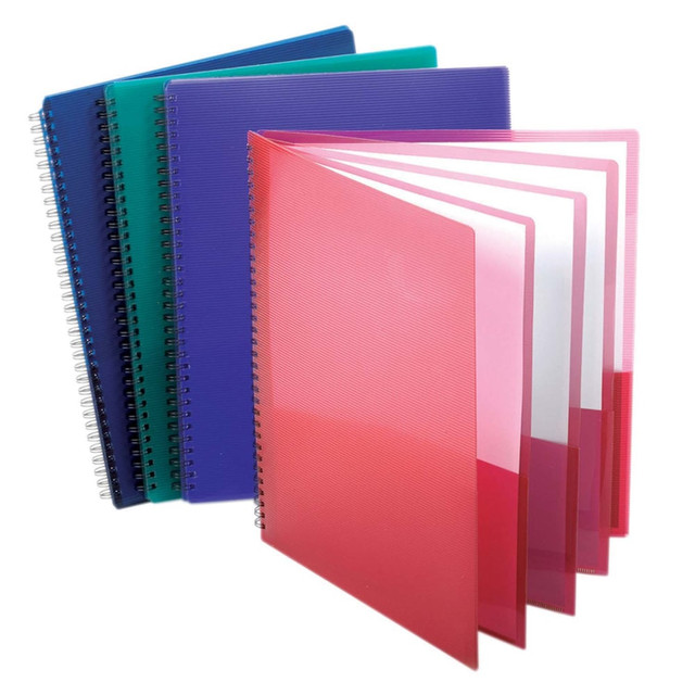 EDUCATORS RESOURCE ESS5740404-4 Oxford 8-Pocket Poly Portfolios, Assorted Colors, Pack Of 4 Portfolios