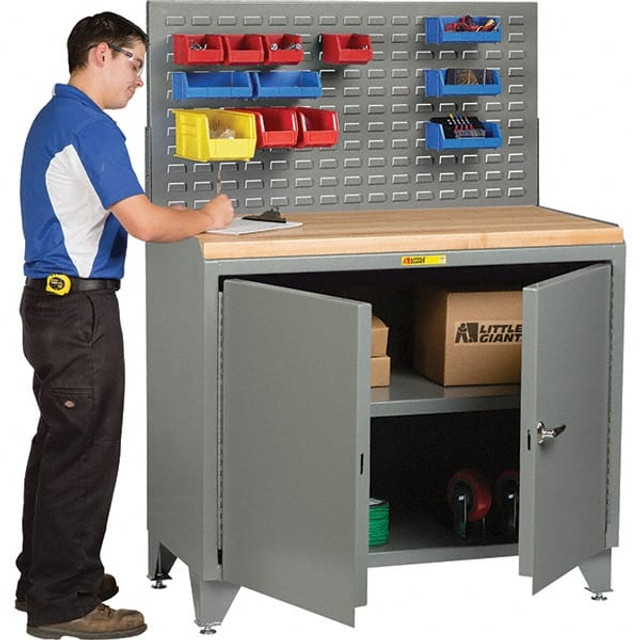 Little Giant. MJP3LL2D-2436LP Stationary Security Workstation: 36" Wide, 24" Deep, 43" High