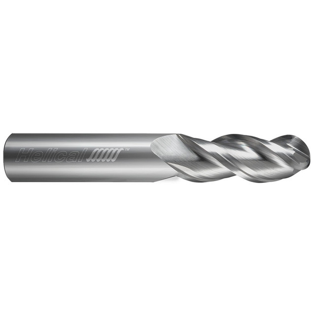 Helical Solutions 81459 Ball End Mill:  0.2500" Dia,  1.2500" LOC,  3 Flute,  Solid Carbide