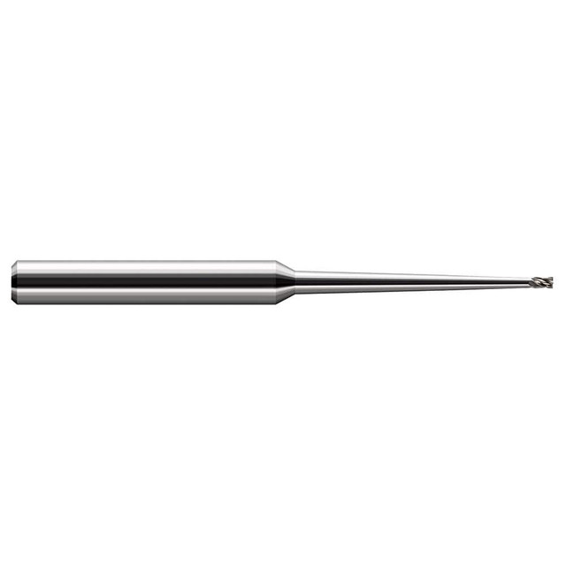 Harvey Tool 990262 Square End Mill: 1/16'' Dia, 3/32'' LOC, 1/8'' Shank Dia, 2-1/2'' OAL, 4 Flutes, Solid Carbide