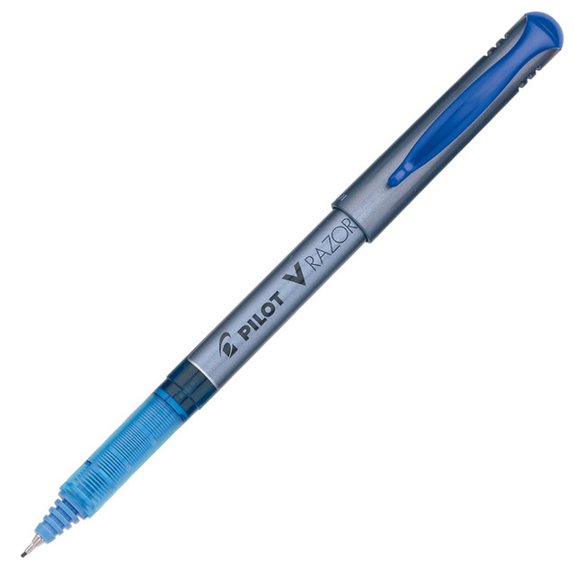 PILOT CORPORATION OF AMERICA 11021 Pilot Liquid Ink Razor Point Pens, Extra-Fine Point, 0.3 mm, Graphite Barrel, Blue Ink, Pack Of 12 Pens