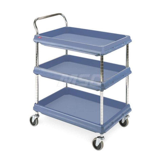 Metro BC2030-3DMB Utility Cart: 33/14" OAH, Polymer & Steel, Blue