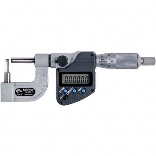 Mitutoyo 395-363-30CAL Tube Micrometers; Calibrated: Yes ; Accuracy: 1.00015 in ; Anvil Material: Carbide ; Spindle Material: Carbide ; Finish: Satin Chrome ; Standards: TUV Certified