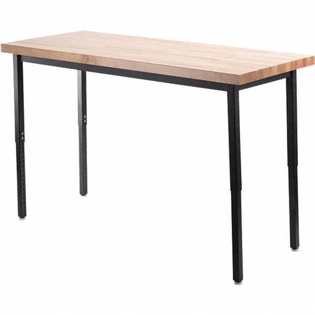 National Public Seating BBUT2454SAH Utility Table: Black & Maple Table Top, 54" OAL, 24" OAW