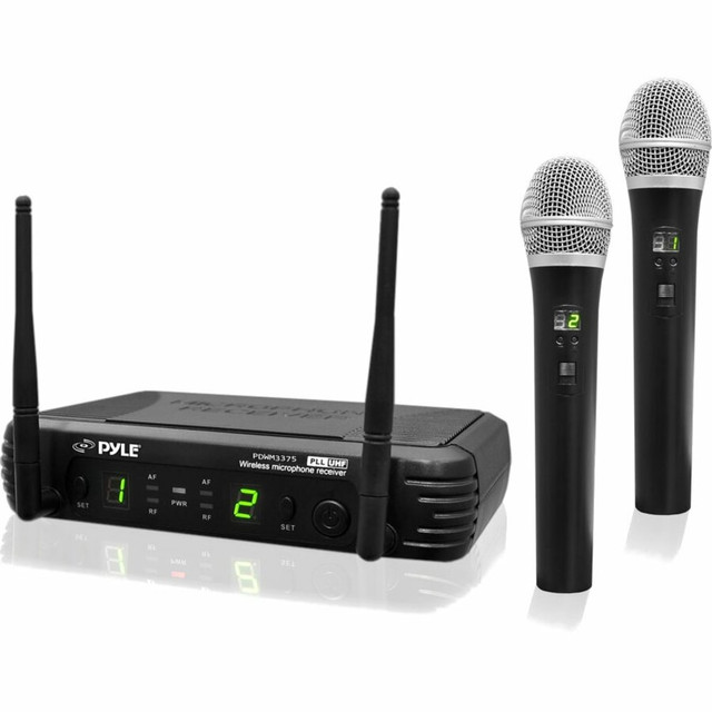 SOUND AROUND INC. PDWM3375 PylePro Professional Premier Series PDWM3375 Wireless Microphone System - 673 MHz to 697.98 MHz Operating Frequency - 164 ft Operating Range