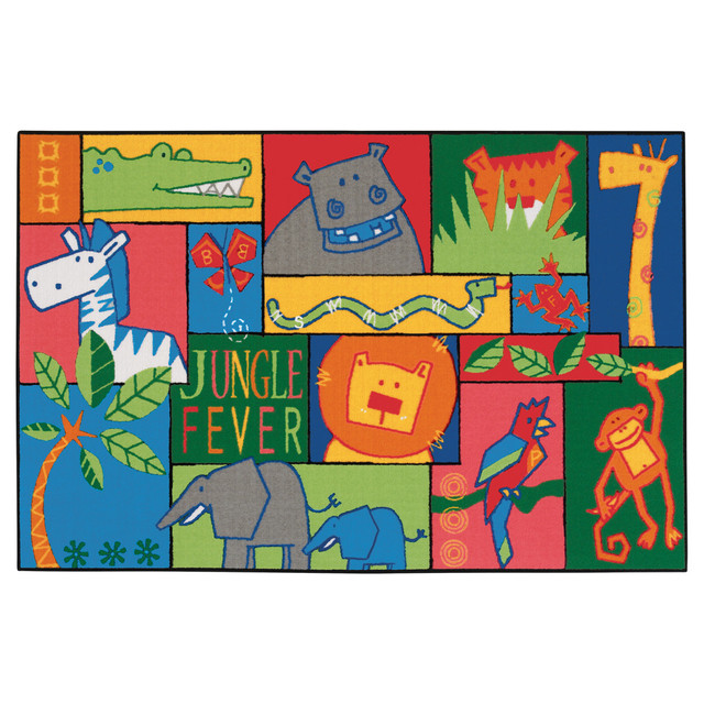 CARPETS FOR KIDS ETC. INC. 48.33 Carpets for Kids KID$Value Rugs Jungle Fever Activity Rug, 4ft x 6ft , Green