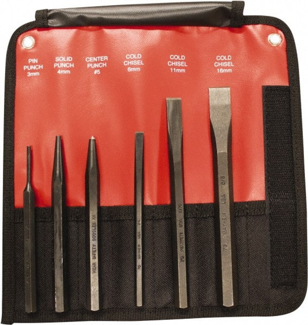 Mayhew 66256 Pilot & Pin Punch Set: 6 Pc, 0.2813 to 0.1563"