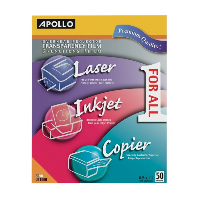 ACCO BRANDS USA, LLC UF1000E Apollo Multifunction Universal Film Without Stripe, 8 1/2in x 11in, Pack Of 50