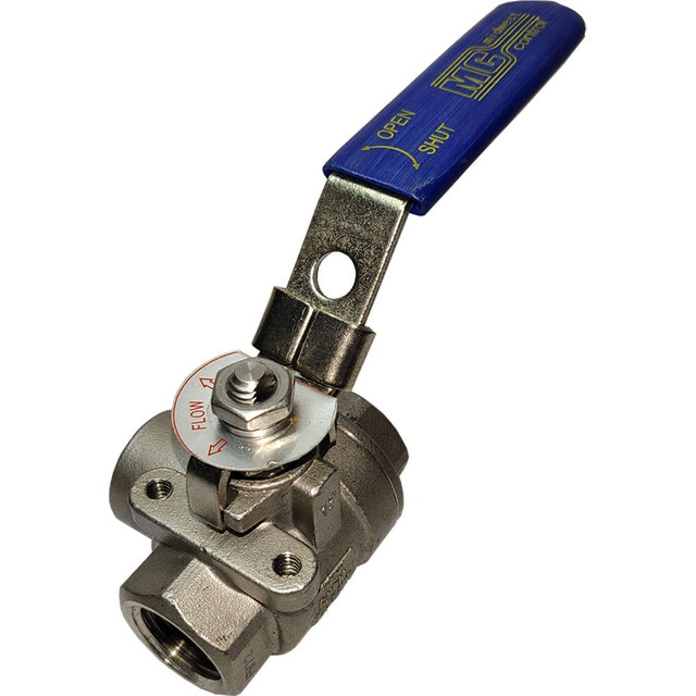 Midwest Control SSTW-38 Standard Manual Ball Valve: 3/8" Pipe, Standard Port, Stainless Steel