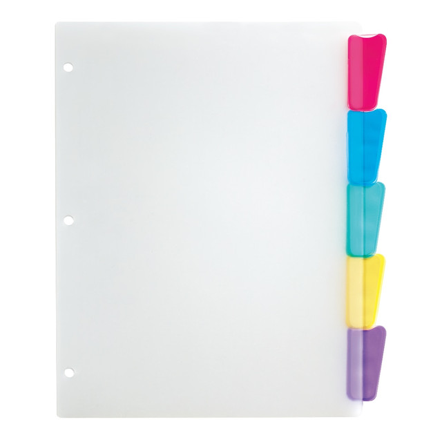 OFFICE DEPOT 3585499225 Brand Plastic Dividers With Insertable Rounded Tabs, Multicolor, 5-Tab OFFICE DEPOT 3585499225 Brand Plastic Dividers With Insertable Rounded Tabs, Multicolor, 5-Tab