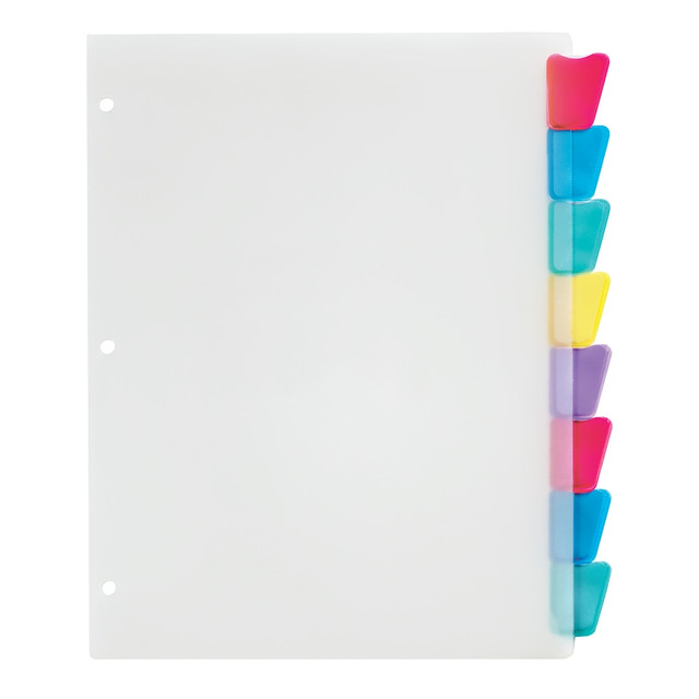 OFFICE DEPOT 3585499226 Brand Plastic Dividers With Insertable Rounded Tabs, Assorted Colors, 8-Tab OFFICE DEPOT 3585499226 Brand Plastic Dividers With Insertable Rounded Tabs, Assorted Colors, 8-Tab