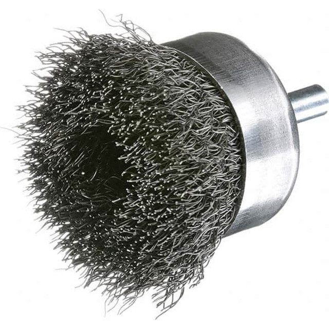 Osborn 0003207400 Cup Brush: 2" Dia, 0.01" Wire Dia, Stainless Steel, Crimped