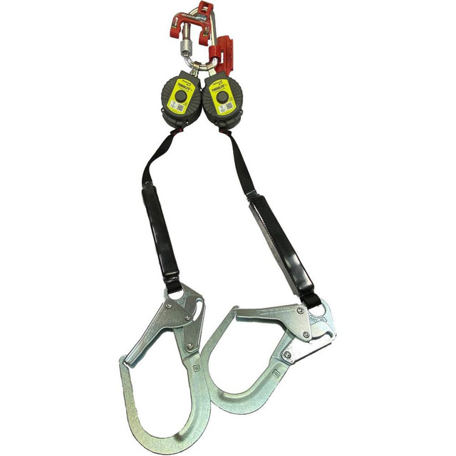 Miller MTL-OHW2-28/6FT Self-Retracting Lanyards, Lifelines & Fall Limiters; Type: Fall Limiter ; Length (Feet): 6.000 ; Housing Material: Nylon ; Load Capacity: 420 ; Lanyard and Connector: Aluminum Locking Rebar Hook ; Construction Type: Webbing