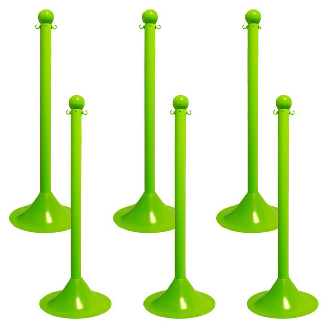 Mr. Chain 91514-6 Barrier Posts; Post Type: Standard Post ; Post Material: Plastic; Polyethylene ; Base Material: Plastic ; Surface Style: Solid Color ; Base Shape: Dome ; Shape: Round