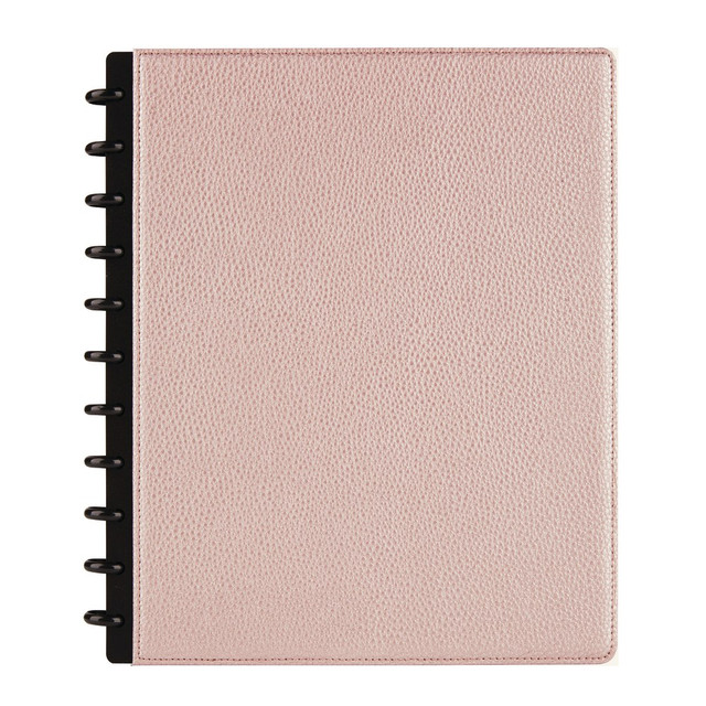 OFFICE DEPOT TULLTNBK-LEA-RG TUL Discbound Notebook With Pebbled Leather Cover, Letter Size, Narrow Ruled, 60 Sheets, Rose Gold OFFICE DEPOT TULLTNBK-LEA-RG TUL Discbound Notebook With Pebbled Leather Cover, Letter Size, Narrow Ruled, 60 Sheets, Rose Gold