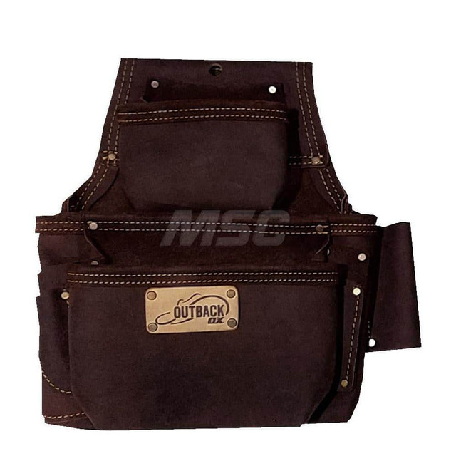 Ox Tools OX-P263503 Carpenters Nail & Tool Bag /Pouch: 3 Pockets, Oil-Tanned Leather, Brown