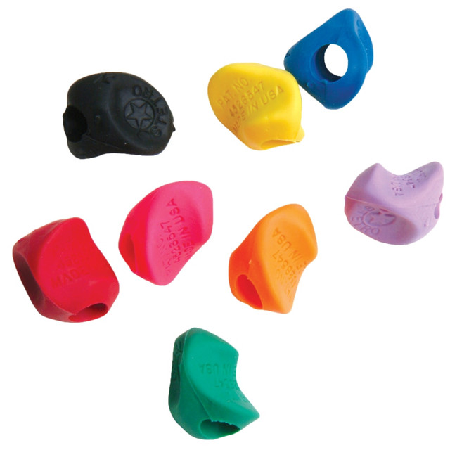 J.R. Moon Pencil Co. JRMST100  Stetro Pencil Grips, 1/2in x 1/2in, Multicolor, Pack Of 100