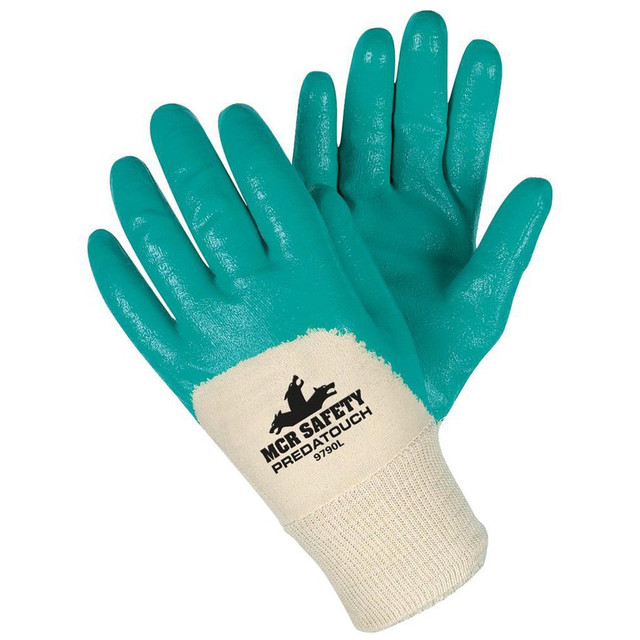 MCR Safety 9790S General Purpose Work Gloves: Small, Nitrile Coated, Cotton Interlock