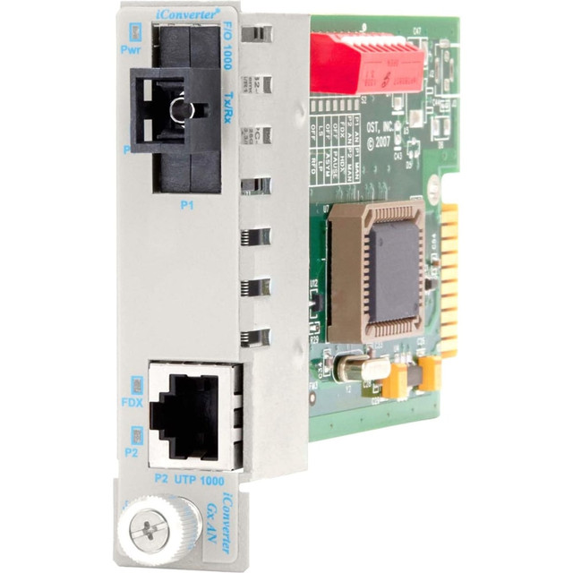OMNITRON SYSTEMS TECHNOLOGY, INC. Omnitron 8510N-1  iConverter 1000Mbps Gigabit Ethernet Single-Fiber Media Converter RJ45 SC Single-Mode BiDi 20km Module - 1 x 1000BASE-T; 1 x 1000BASE-BX-U (1310/1550); Internal Module; Lifetime Warranty