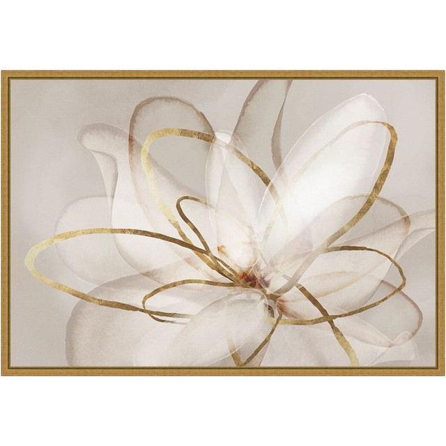 UNIEK INC. A42705040764 Amanti Art Transparent Beauty III Floral by Eva Watts Framed Canvas Wall Art Print, 16inH x 23inW, Gold