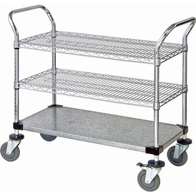 Quantum Storage WRSC-2448-3 Utility Cart: Stainless Steel, Silver