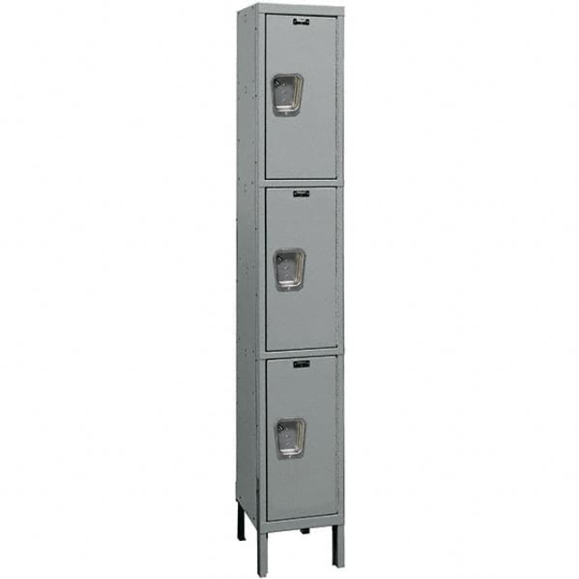 Hallowell UY1288-3HG 1-Wide Locker: 12" Wide, 78" High, Padlock