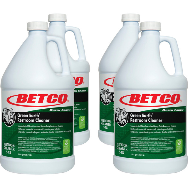 BETCO CORPORATION 5480400CT Green Earth Restroom Cleaner - Concentrate - 128 fl oz (4 quart) - Citrus Floral Scent - 4 / Carton - Green