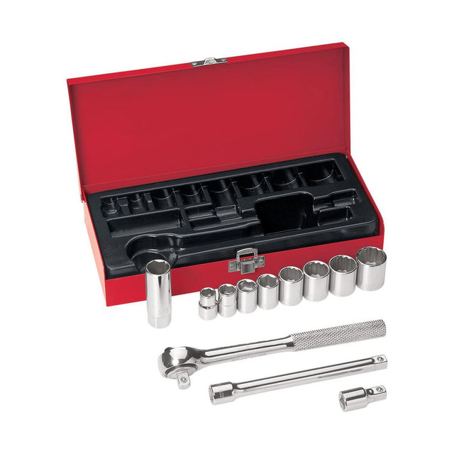 Klein Tools 65504 3/8-Inch Drive Socket Wrench Set, 12-Piece