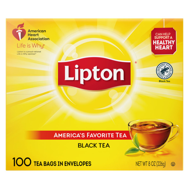LIPTON 0-412910-3  Tea Bags, Box Of 100