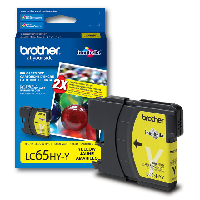 BROTHER INTL CORP BRTLC65HYY Brother LC65 Yellow High-Yield Ink Cartridge, LC65HY-Y