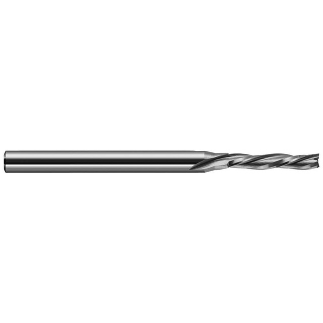 Harvey Tool 880512 Square End Mill: 3/16'' Dia, 1'' LOC, 3/16'' Shank Dia, 3'' OAL, 3 Flutes, Solid Carbide