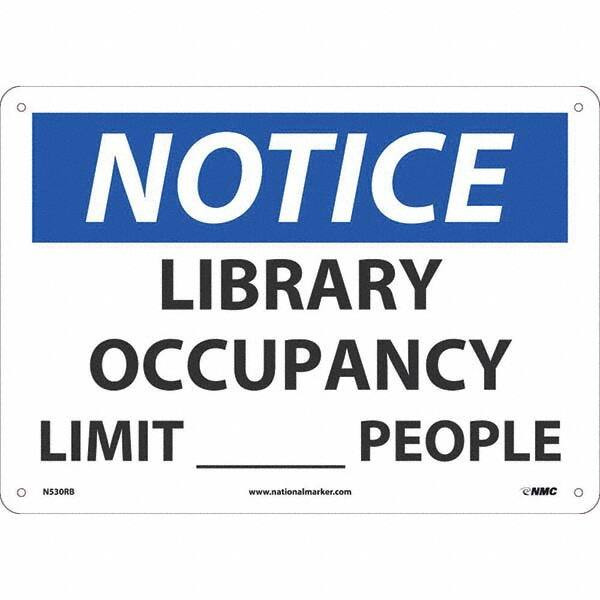 AccuformNMC Sign: Rectangle, "Notice Library Occupancy Limit____People" N530RB
