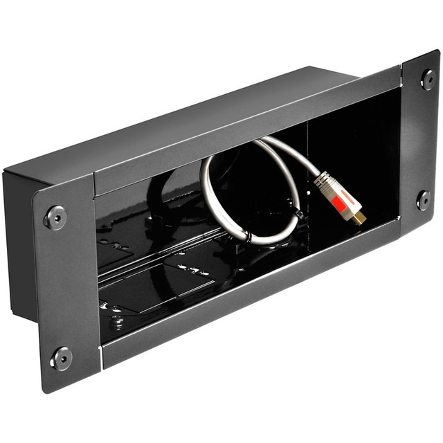 PEERLESS INDUSTRIES, INC. IBA3 Peerless-AV Recessed Cable Management and Power Storage Accessory Box - Cable Manager - Gloss Black - 1 - Cold Rolled Steel