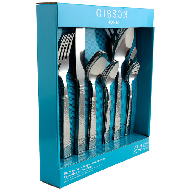 GIBSON OVERSEAS INC. 995100062M Gibson Prato 24-Piece Stainless-Steel Flatware Set GIBSON OVERSEAS INC. 995100062M Gibson Prato 24-Piece Stainless-Steel Flatware Set