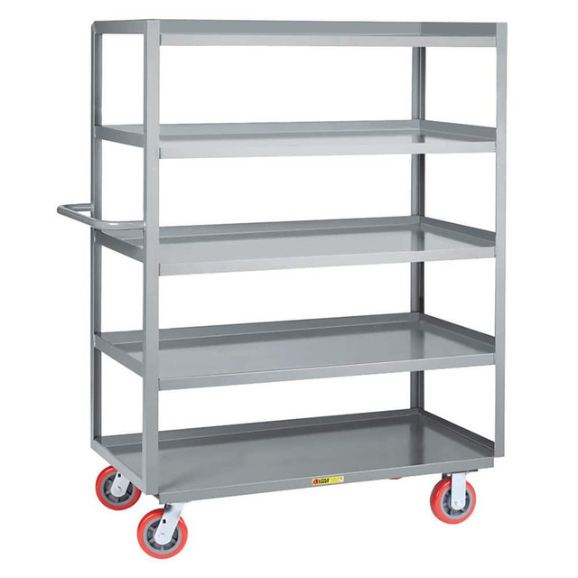 Little Giant. 5MC-2448-6PY Shelf Utility Cart: 53.5" OAL, 24" OAW, 63.5" OAH, Steel, Gray