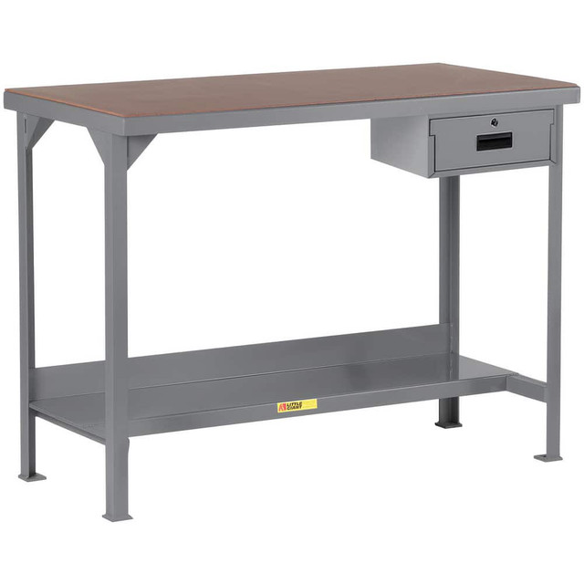 Little Giant. WSH2-3048-36-DR Stationary Work Benches, Tables; Bench Style: Heavy-Duty Use Workbench ; Edge Type: Square ; Leg Style: Fixed with Pre-Drill Holes for Anchoring ; Depth (Inch): 30 ; Color: Gray ; Maximum Height (Inch): 36