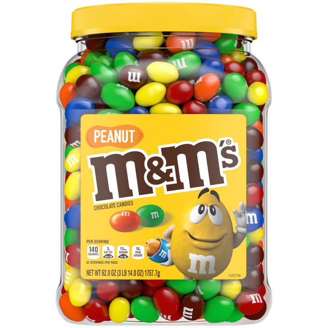 MARS CHOCOLATE NORTH AMERICA LLC 209-00060 M&Ms Milk Chocolate Peanut Candies Jar, 62 Oz MARS CHOCOLATE NORTH AMERICA LLC 209-00060 M&Ms Milk Chocolate Peanut Candies Jar, 62 Oz