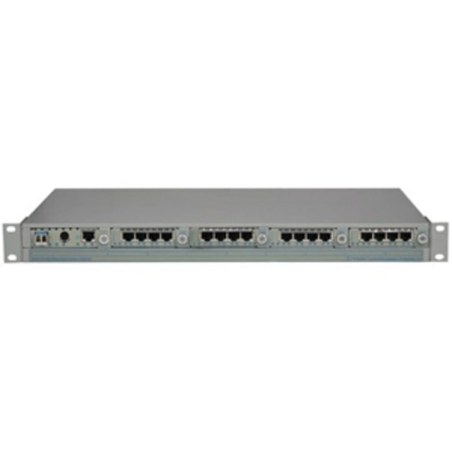 <p>The iConverter T1/E1 MUX/M multiplexes up to sixteen T1 or E1 circuits and one 10/100/1000 Ethernet service onto a fiber optic transport link, and features remotely managed testing and configuration capabilities. The iConverter T1/E1 MUX/M operates in a back-to-back configuration, and can be used in applications such as multiple T1/E1 extension, mobile backhaul and building-to-building PBX connectivity.</p>