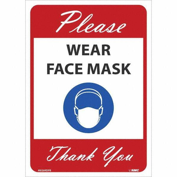 AccuformNMC Sign: Rectangle, "Please Wear Face Mask Thank You" M626RDPB