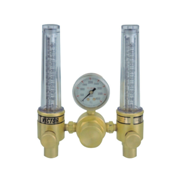 VICTOR TECHNOLOGY 0781-1153 DFM Dual Flowmeter Regulators, Argon; Helium, CGA 580, 3,000 psig inlet