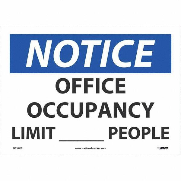 AccuformNMC Sign: Rectangle, "Notice Office Occupancy Limit____People" N534PB