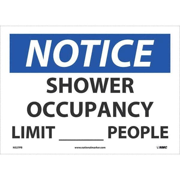AccuformNMC Sign: Rectangle, "Notice Shower Occupancy Limit____People" N528PB