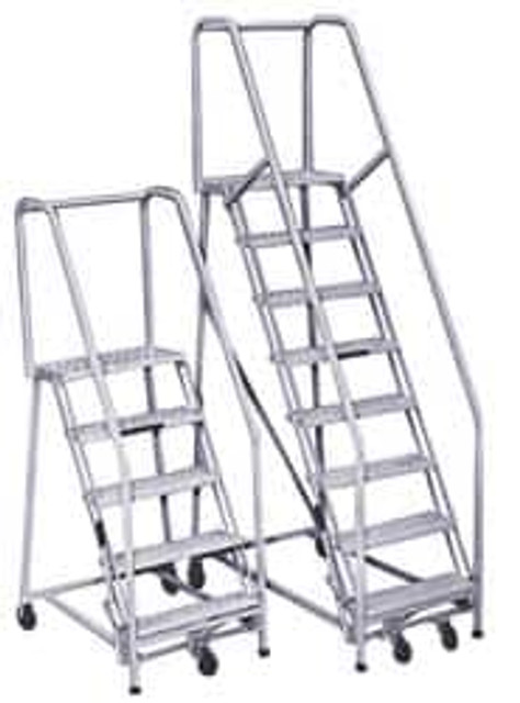 PW Platforms GS4S18 KD Steel Rolling Ladder: 4 Step